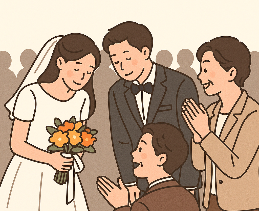 자녀 결혼식 축하 하객들