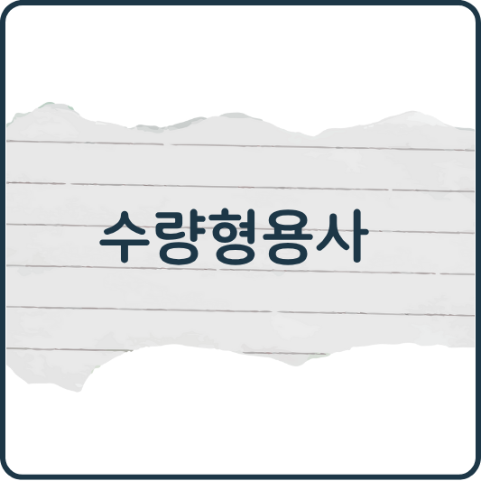 수량형용사: many, much, a few, a little 차이