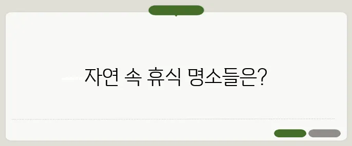 장흥 가볼만한곳 자연 속 힐링 추천