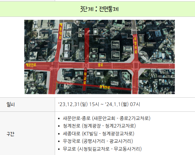 대중교통 교통통제 (서울시 제공)