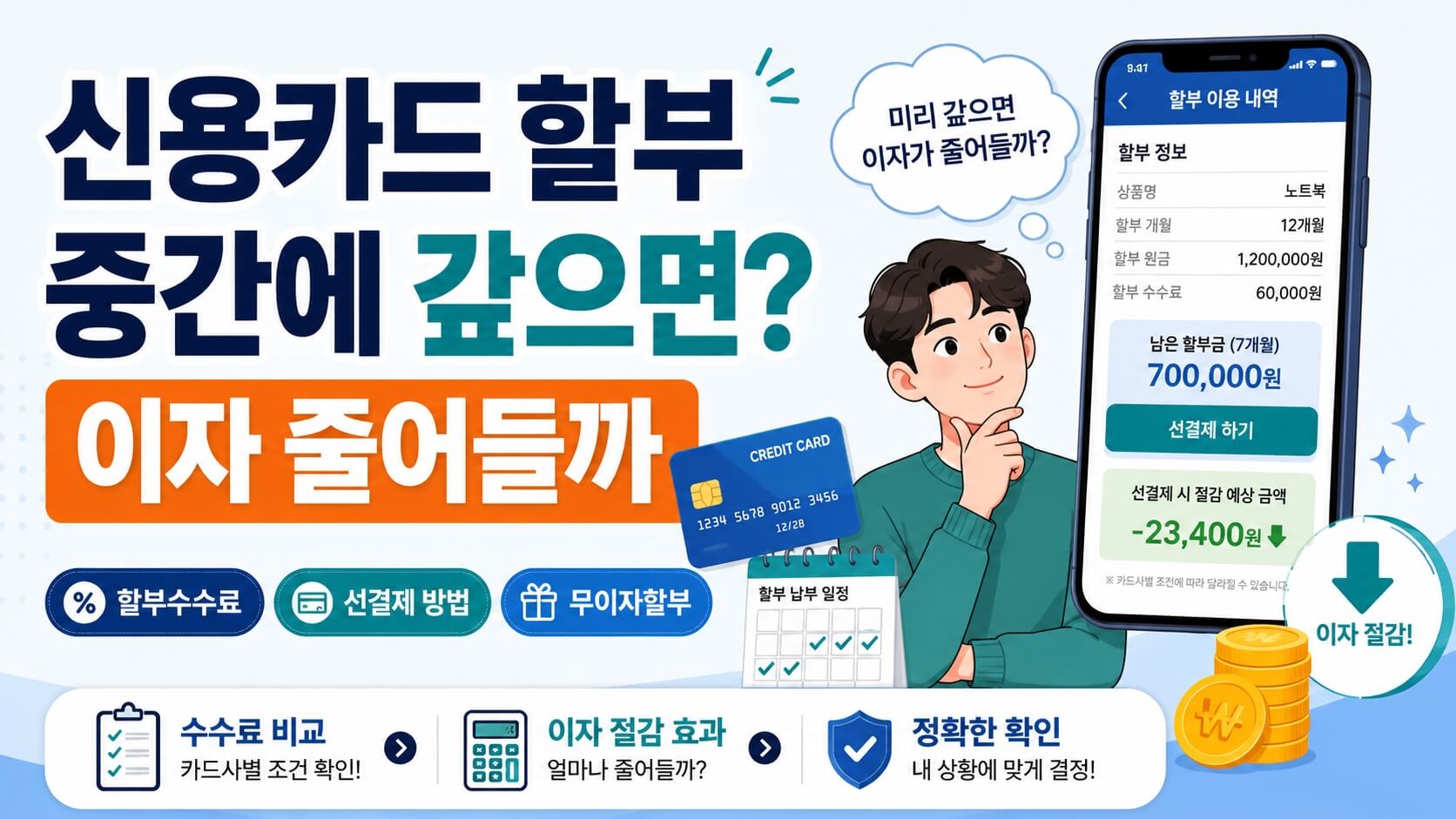신용카드 할부르 중간에 갚으면 이자가 줄어들까? 설명 이미지