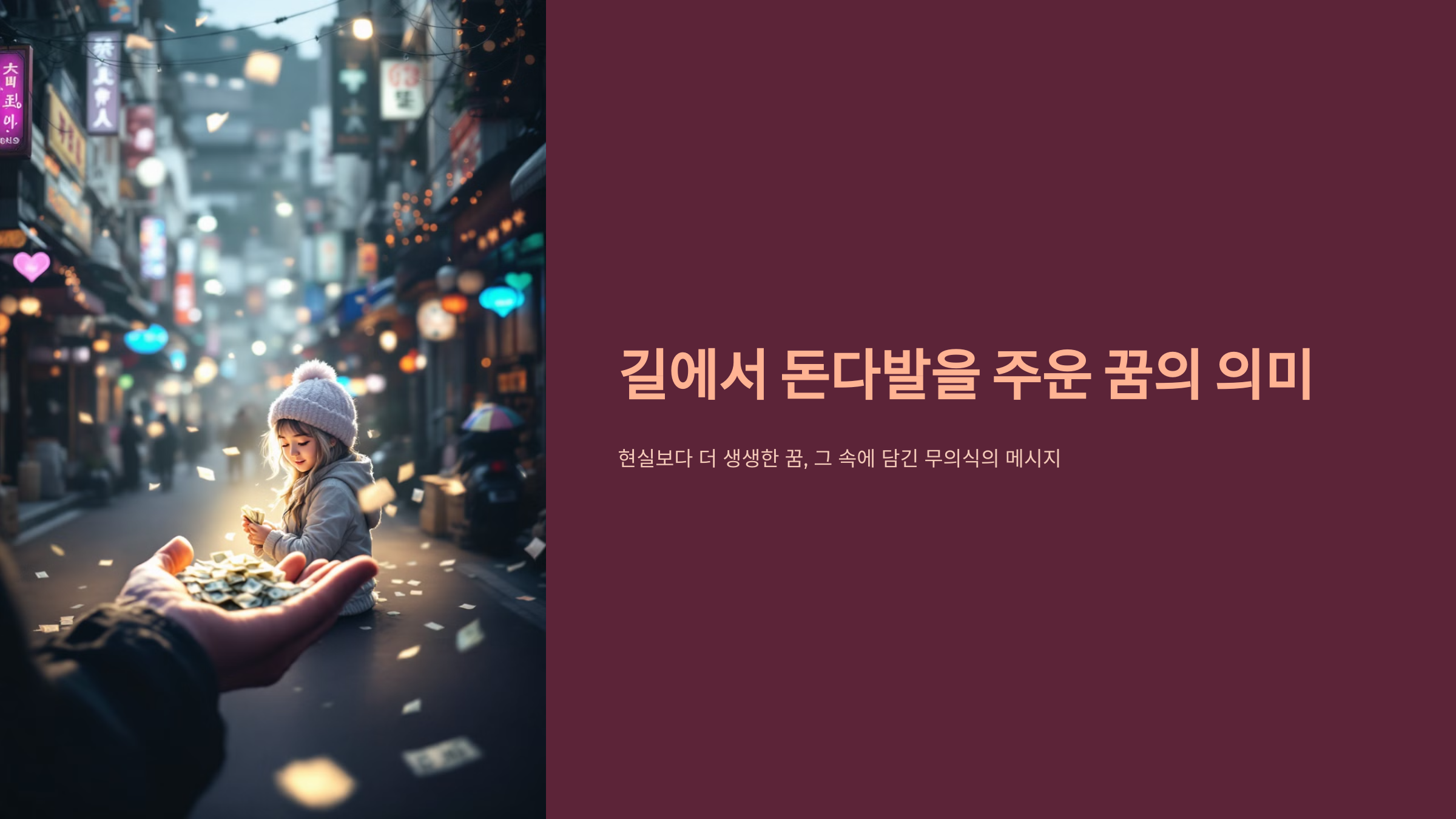 길에서 돈다발을 주운 꿈의 의미