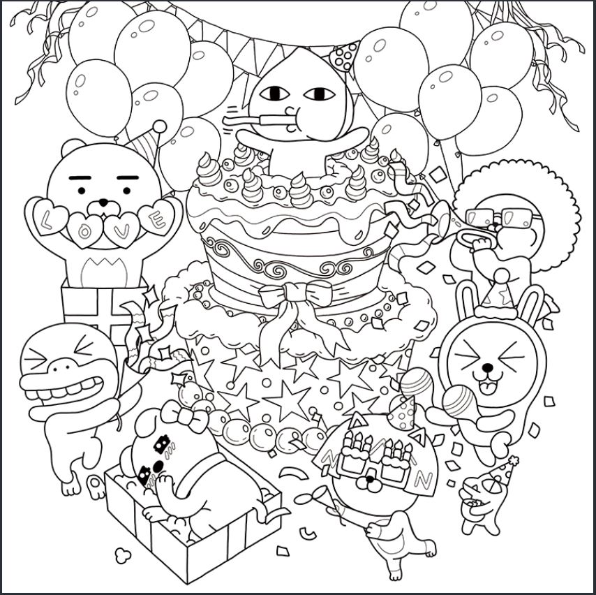 파티하는-프렌즈-도안-다운로드(이미지-출처: http://papastore.co.kr/)