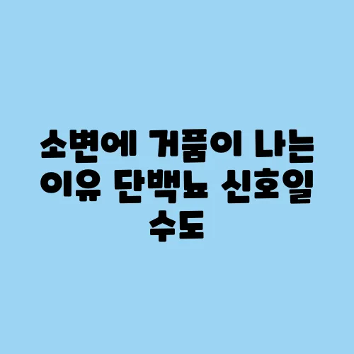 소변에 거품이 나는 이유 단백뇨 신호일 수도
