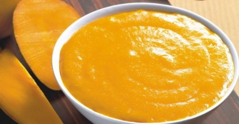 한국의 떡 종류 무지개떡-망고퓌레