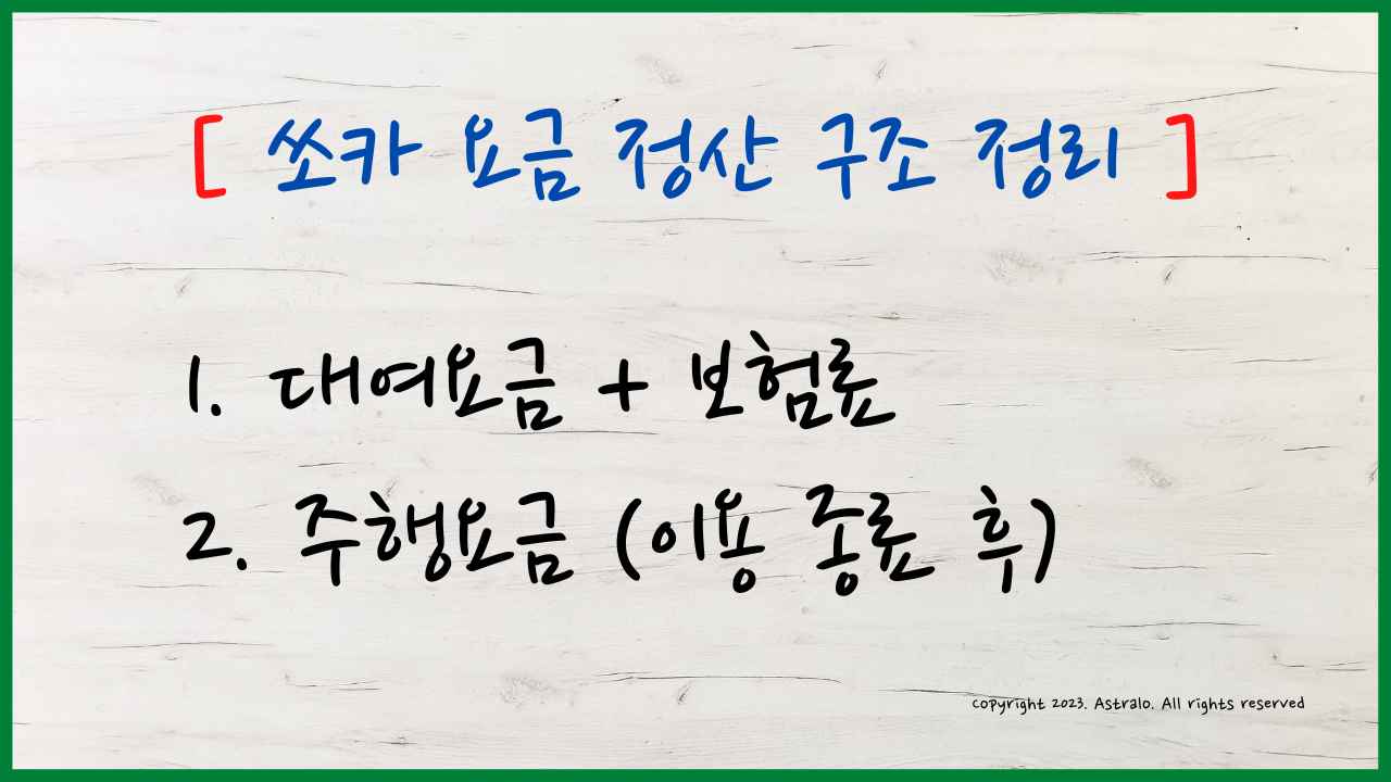 쏘카-대여요금-주행요금