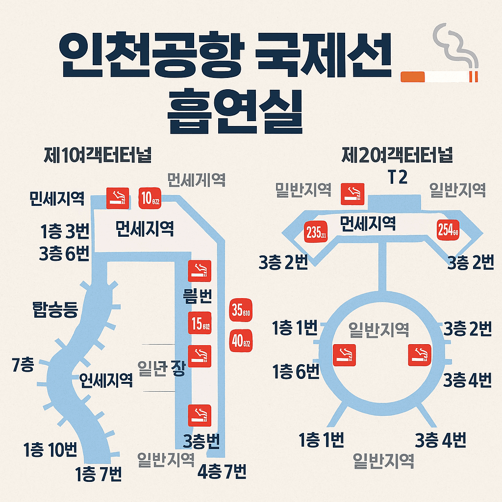 인천공항 국제선 흡연실 위치 안내