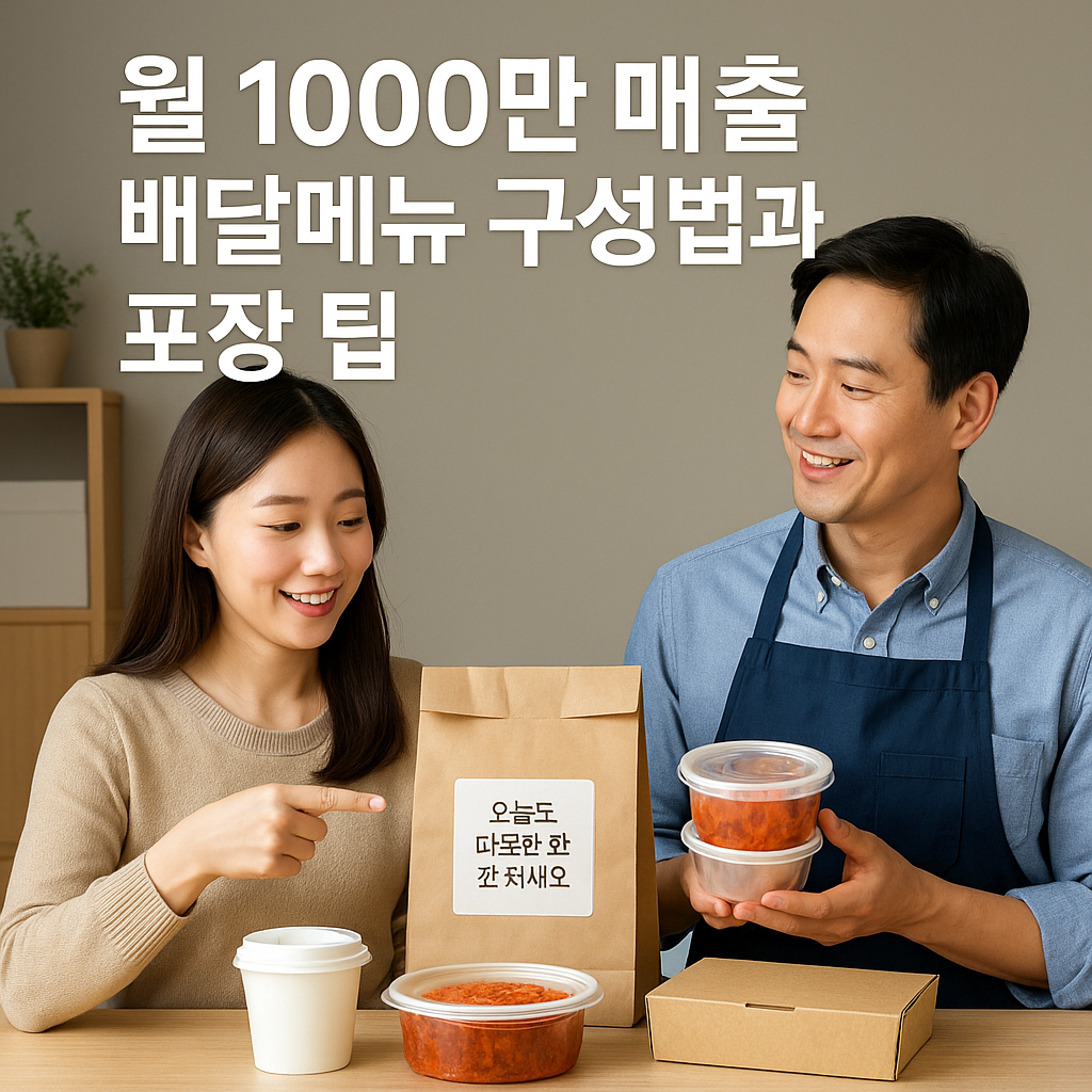 월 1000만 매출 배달메뉴 구성법과 포장 팁