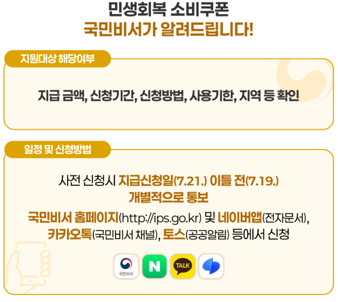 민생회복 소비쿠폰 국민비서 알림서비스 요약