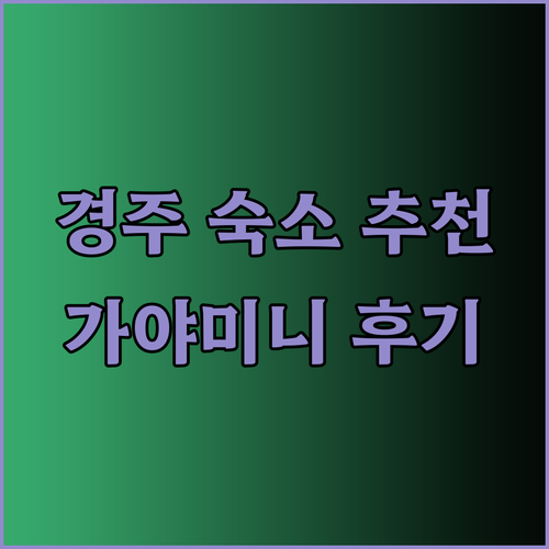 경주 숙소 고민 끝 가야미니호텔 위연