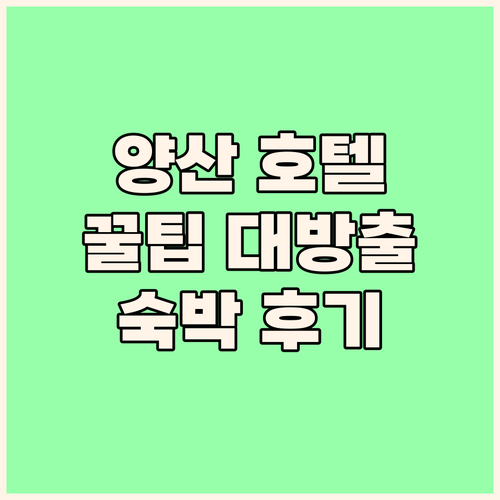 베니키아 양산 호텔 숙박 후기 꿀팁 ..