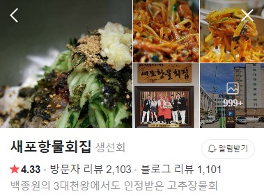 포항 새포항물회집 네이버 플레이스