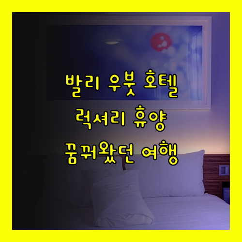 발리 우붓 최고급 호텔 베스트3 꿈꿔