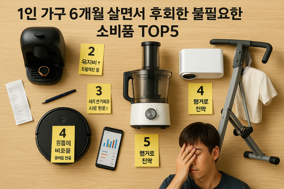 1인 가구 불필요한 소비품 이미지