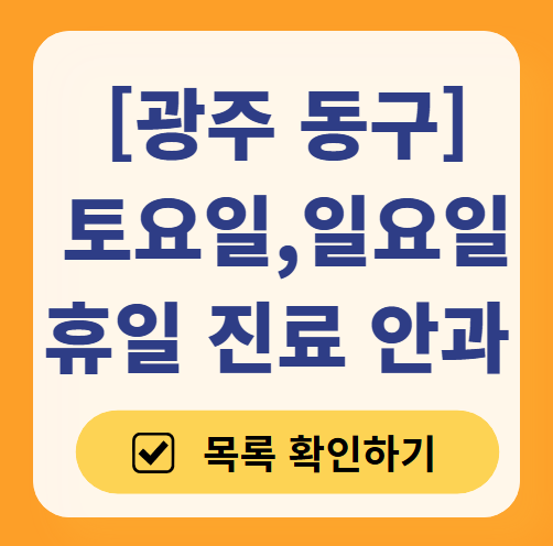 광주 동구 일요일 안과 리스트 ❘ 주말, 공휴일, 토요일 진료 영업 병원 목록 찾기
