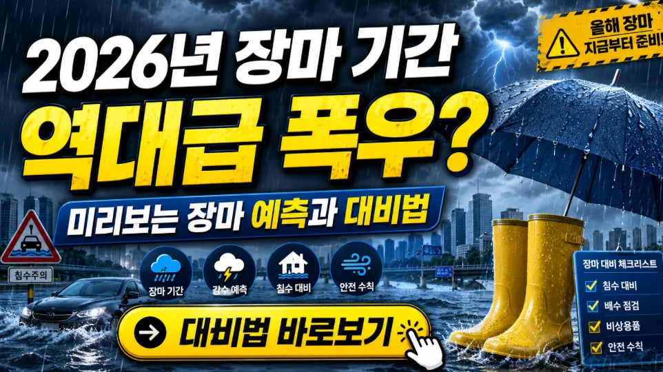 2026년 장마 기간, 역대급 폭우? 미리보는 장마 예측과 대비법