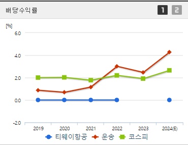 티웨이항공 주가 전망 배당수익률