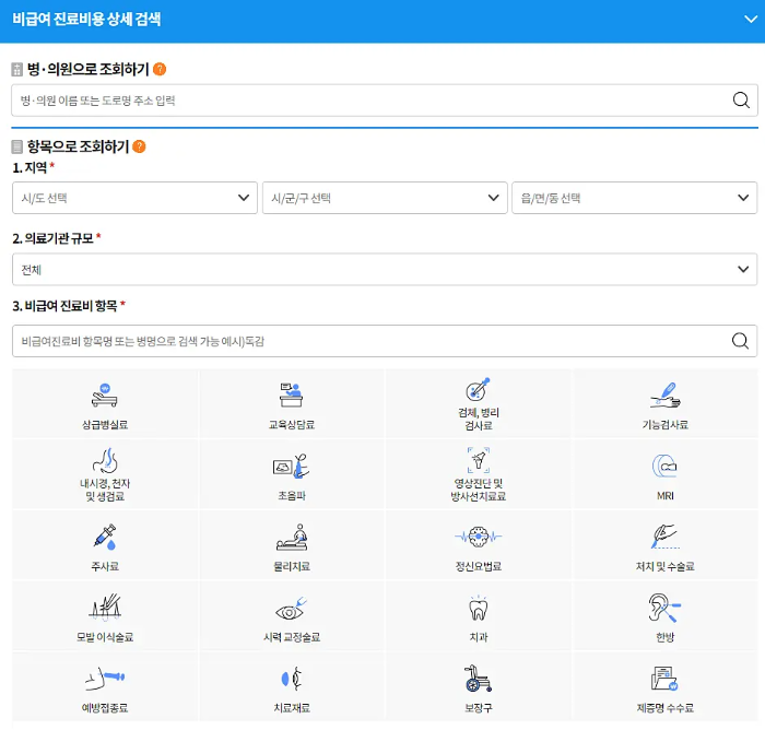 비급여 비용 확인