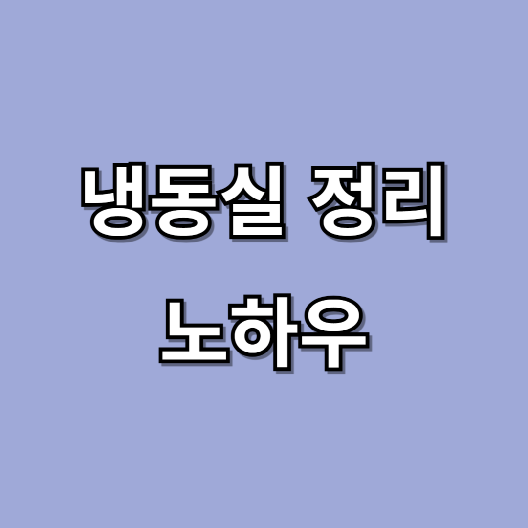 냉동실 정리 노하우