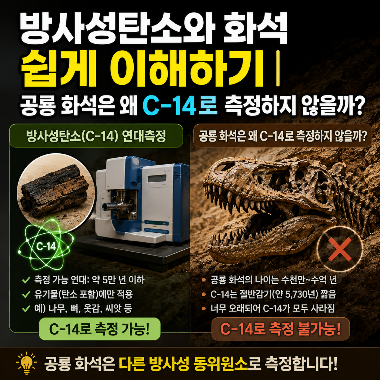 방사성탄소와 화석 쉽게 이해하기