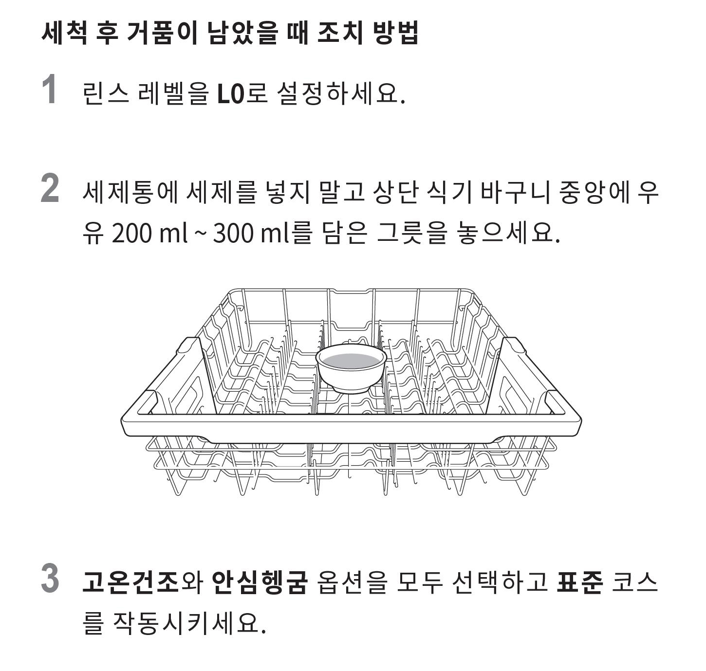 LG 식기세척기 거품이 남았을 때 조치 방법