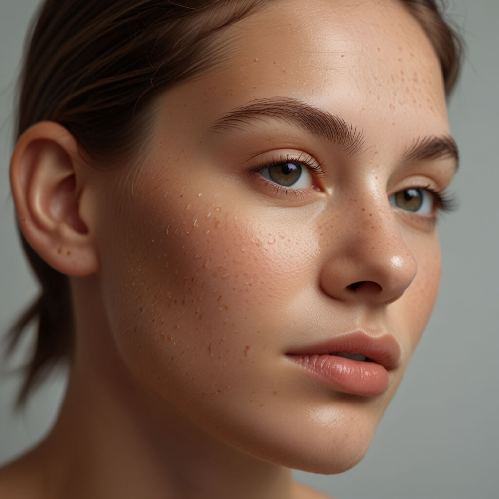 여드름-흉터가-있는-여성