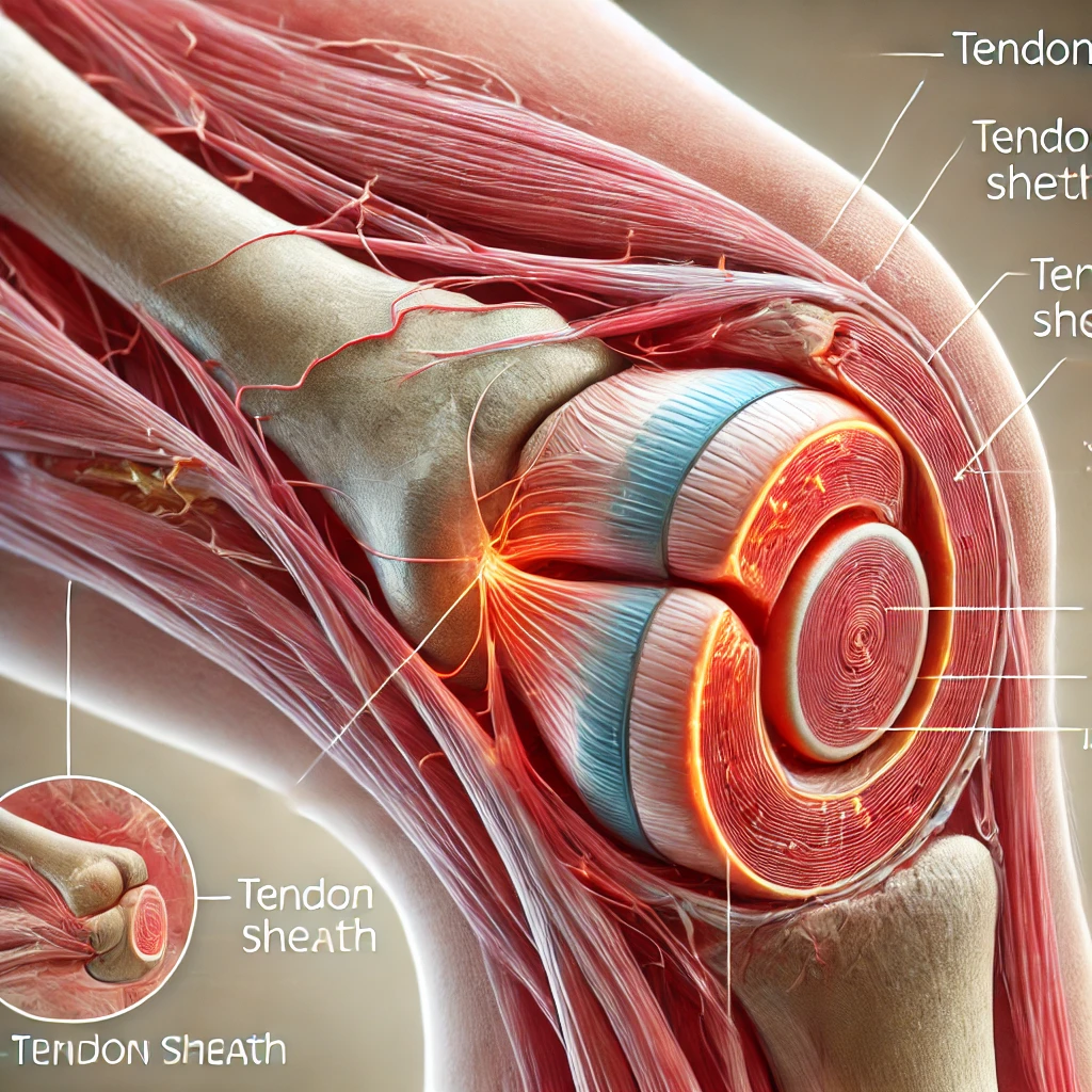 건초염에 대한 의료 일러스트 사진
