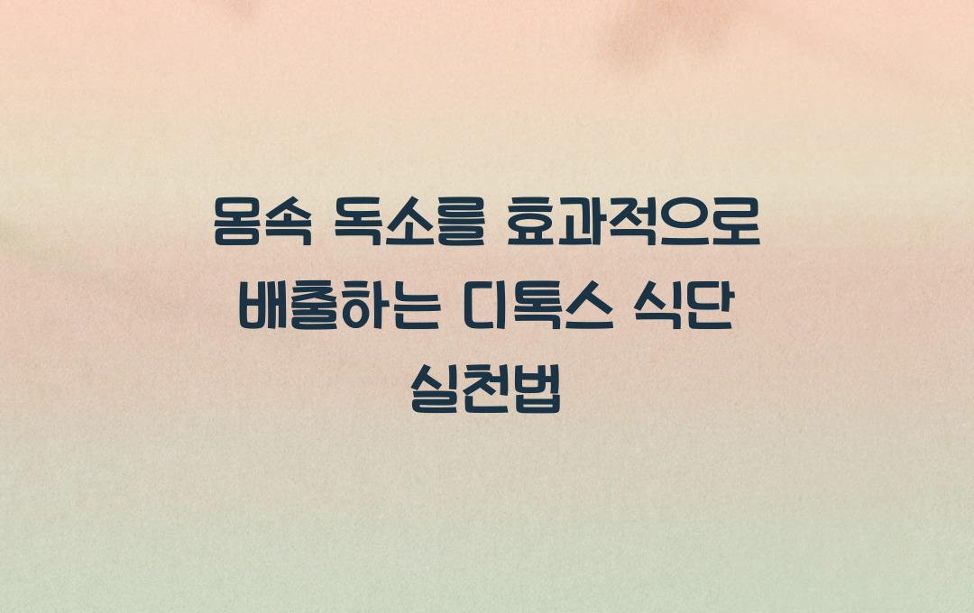 디톡스 식단