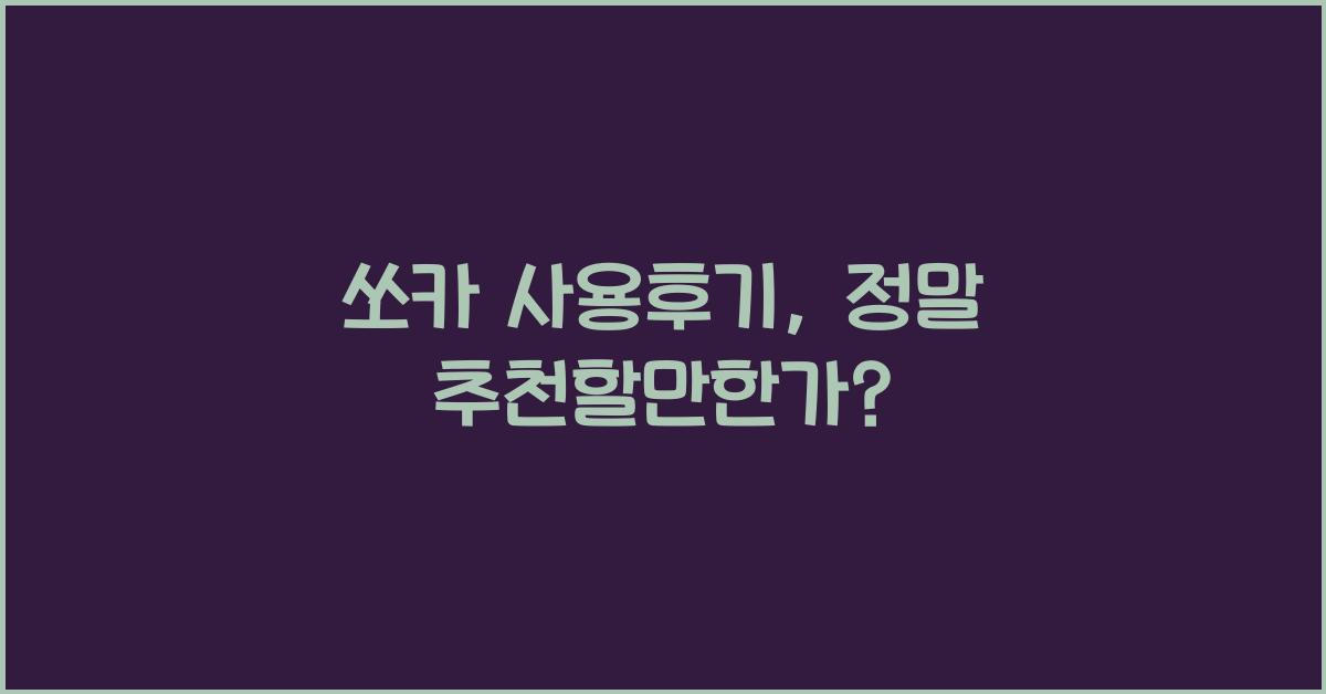 쏘카 사용후기