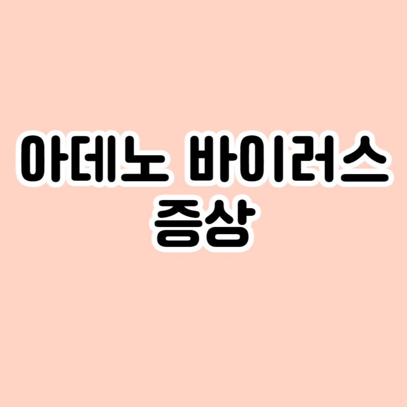아데노 바이러스 증상