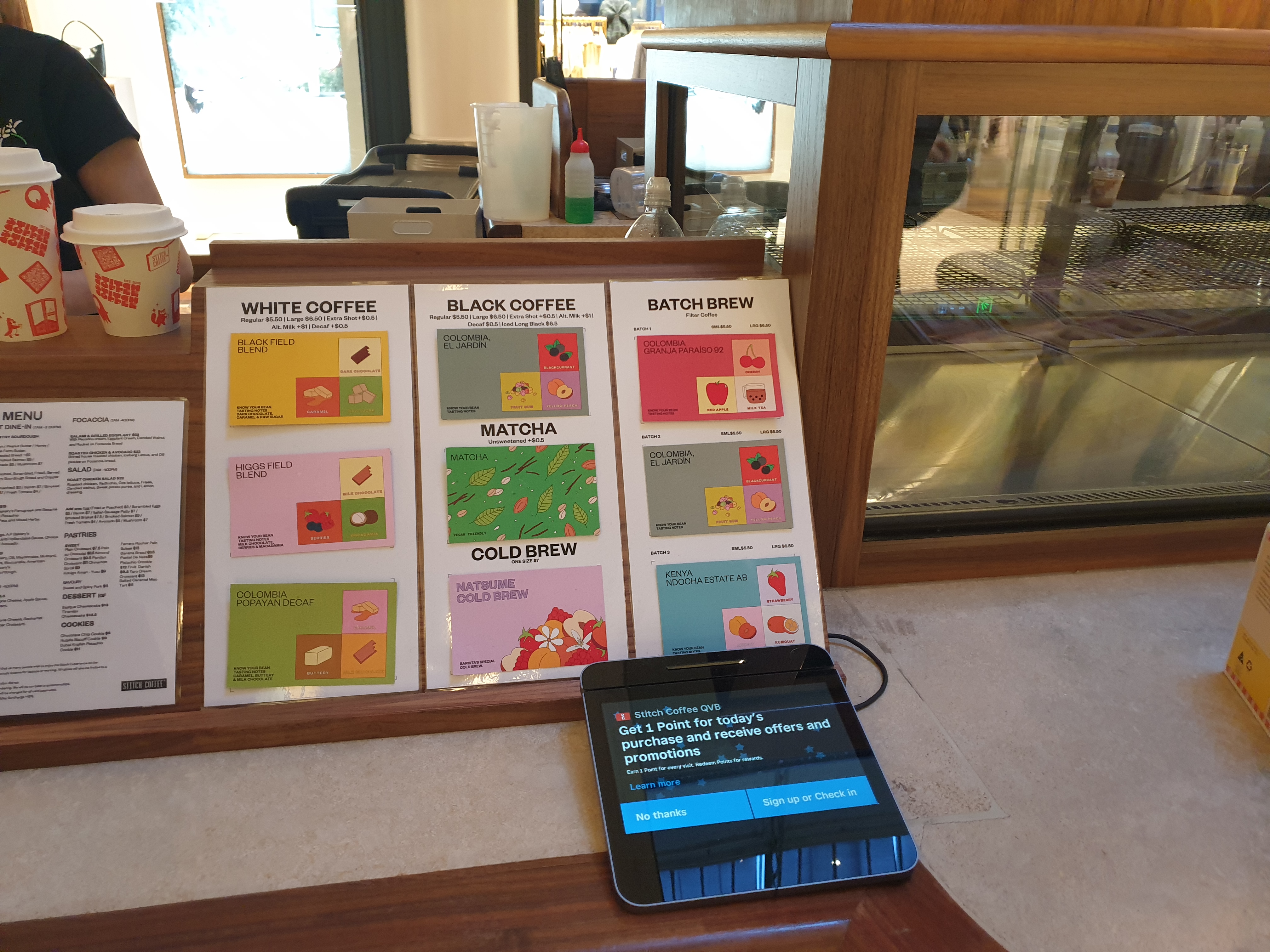 시드니 스티치 커피(Stitch Coffee): 특별한 공간의 특별한 카페_메뉴판 1