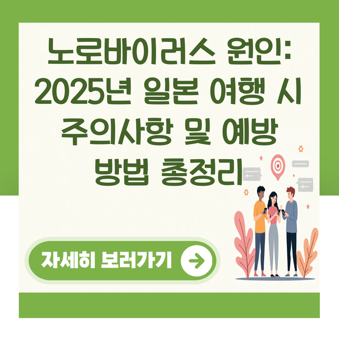 노로바이러스 원인: 2025년 일본 여행 시 주의사항 및 예방 방법 총정리 대표 이미지