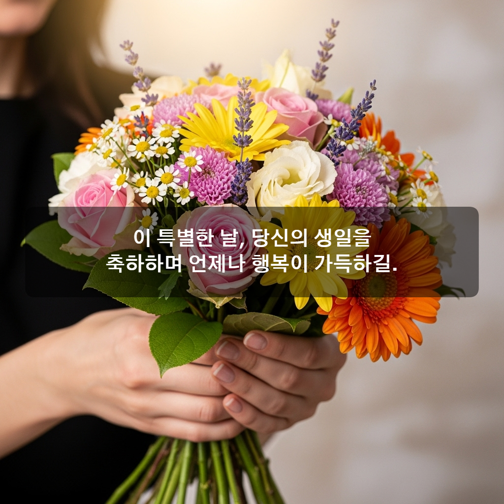 생일축하 꽃다발 이미지 문구 모음 메세지