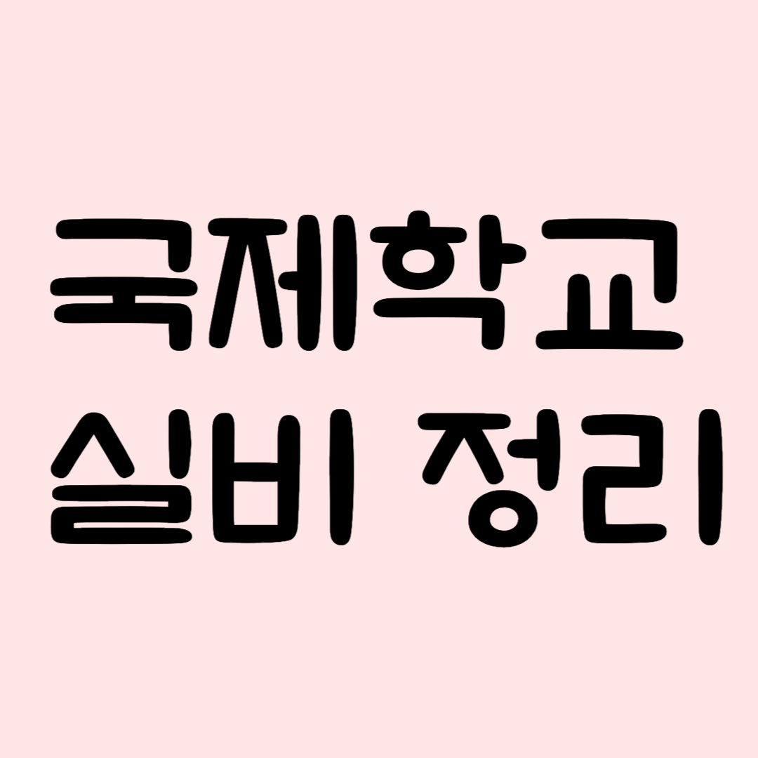 국제학교 실비 정리 진짜 드는 돈, 현실 후기