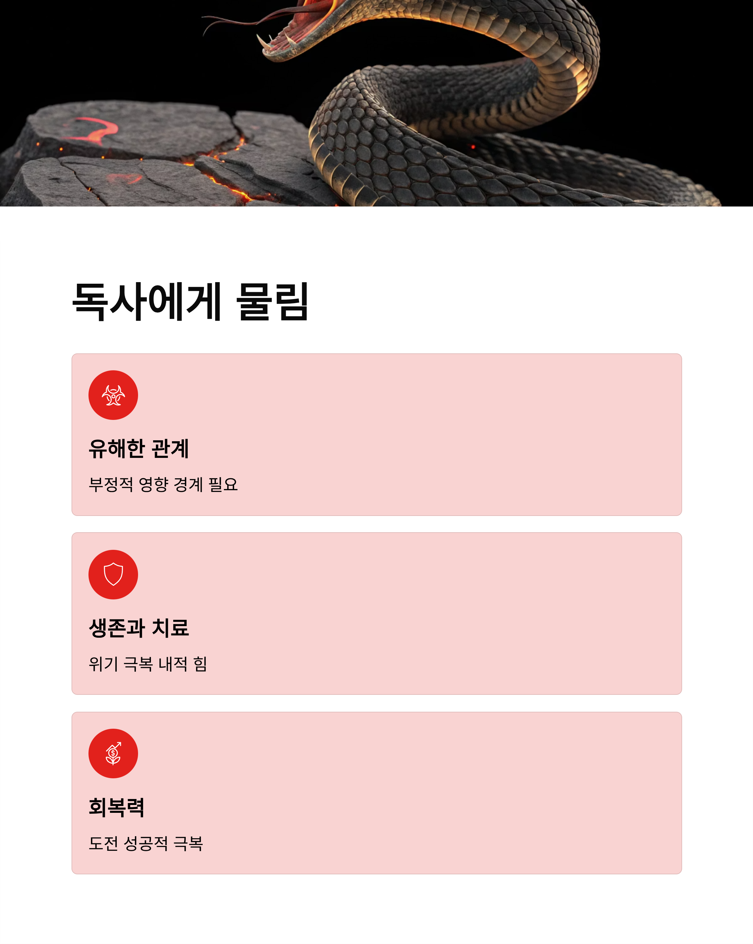 뱀에게 물리는 꿈해몽: 불길한 신호일까? 긍정적인 암시일까?