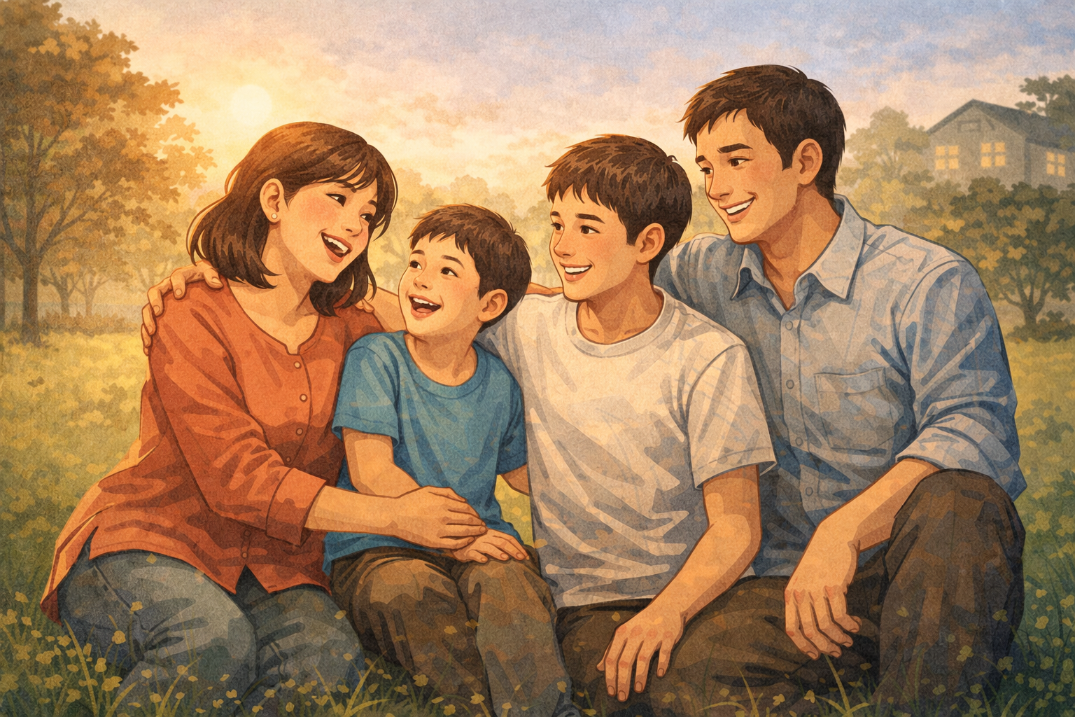발달장애 가족이 위기를 극복하고 함께 살아가는 긍정적인 가족 관계를 표현한 심리학적 이미지