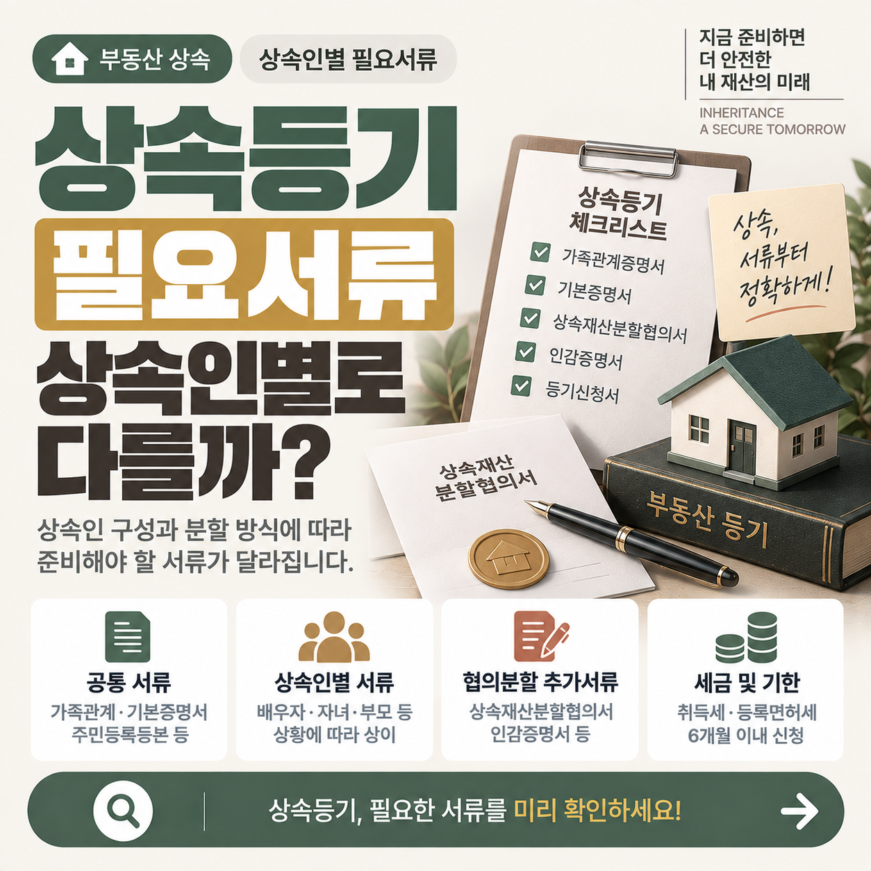 상속등기 필요서류 준비 이미지