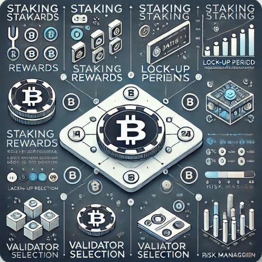 가상자산 스테이킹 개념을 시각적으로 표현한 이미지
