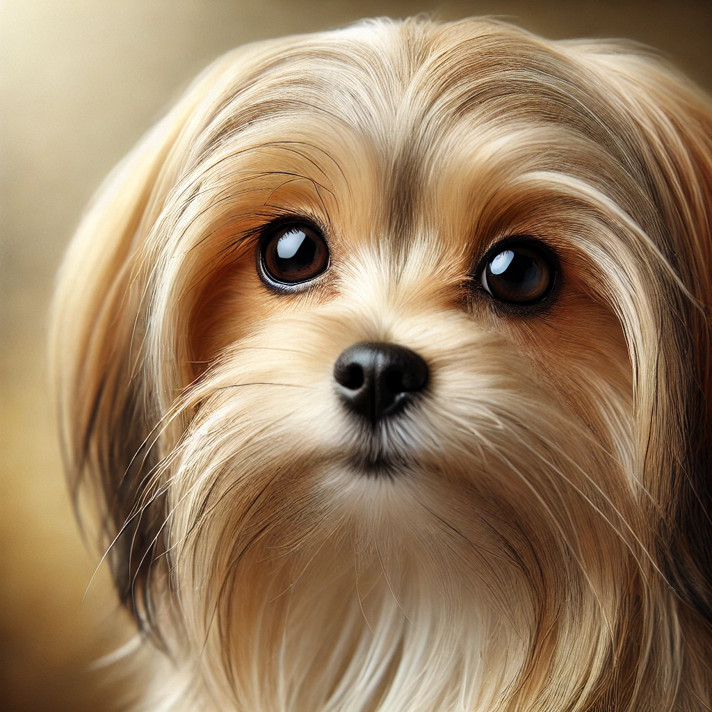 부드러운 털과 깊은 눈망울을 가진 소형견의 클로즈업 초상화