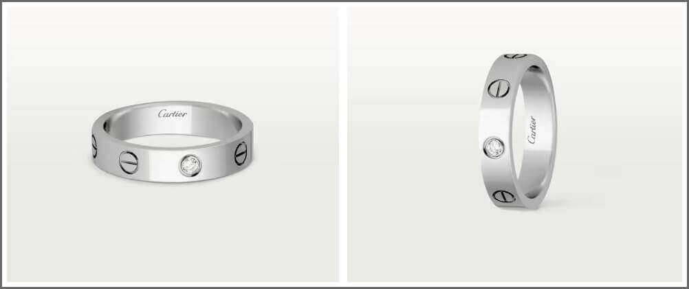 웨딩밴드 다이아몬드 1개 화이트골드