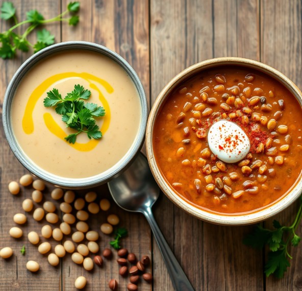 루핀콩 스프 vs 렌틸콩 스프