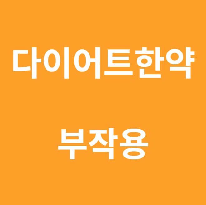 다이어트한약 부작용