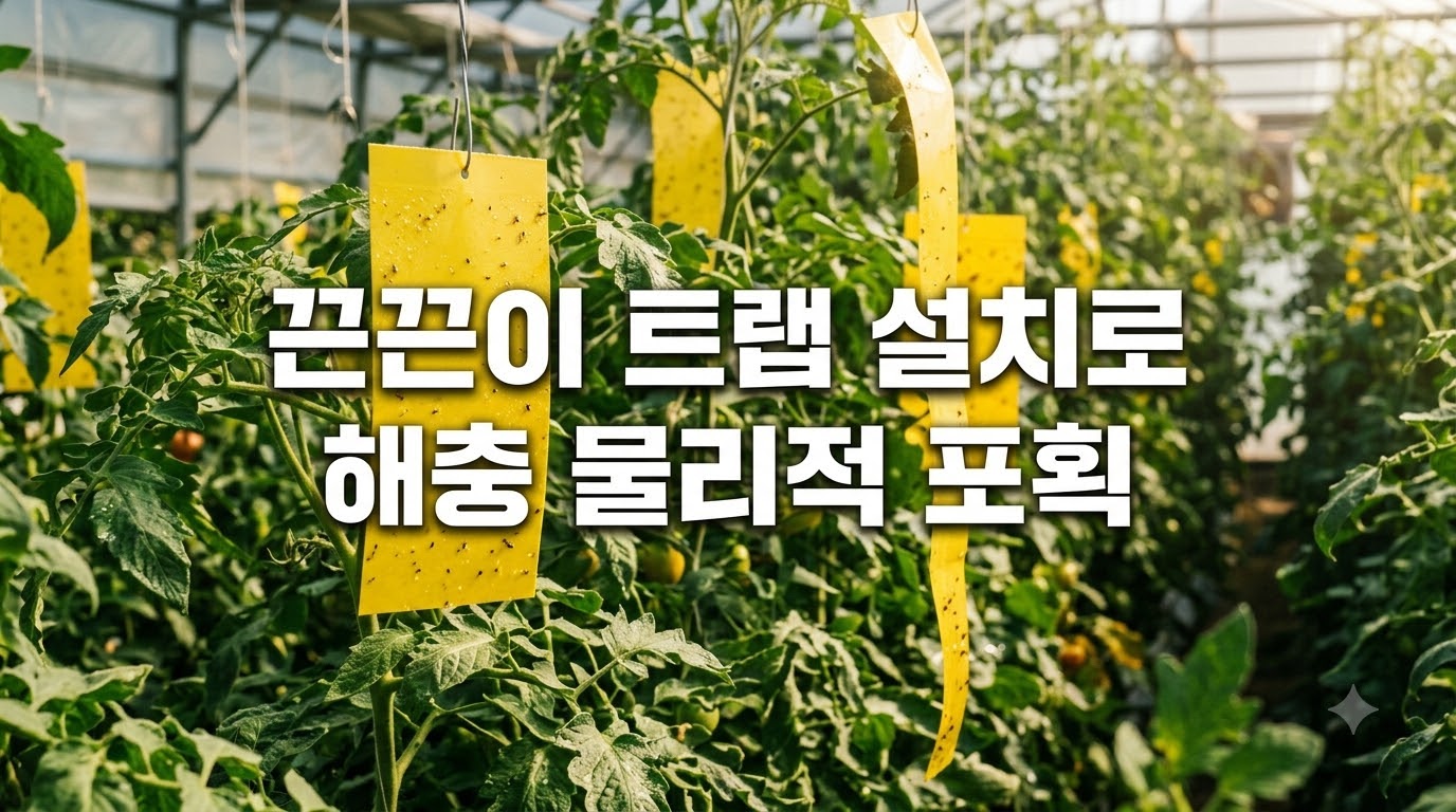끈끈이 트랩 설치로 날아다니는 해충을 포획