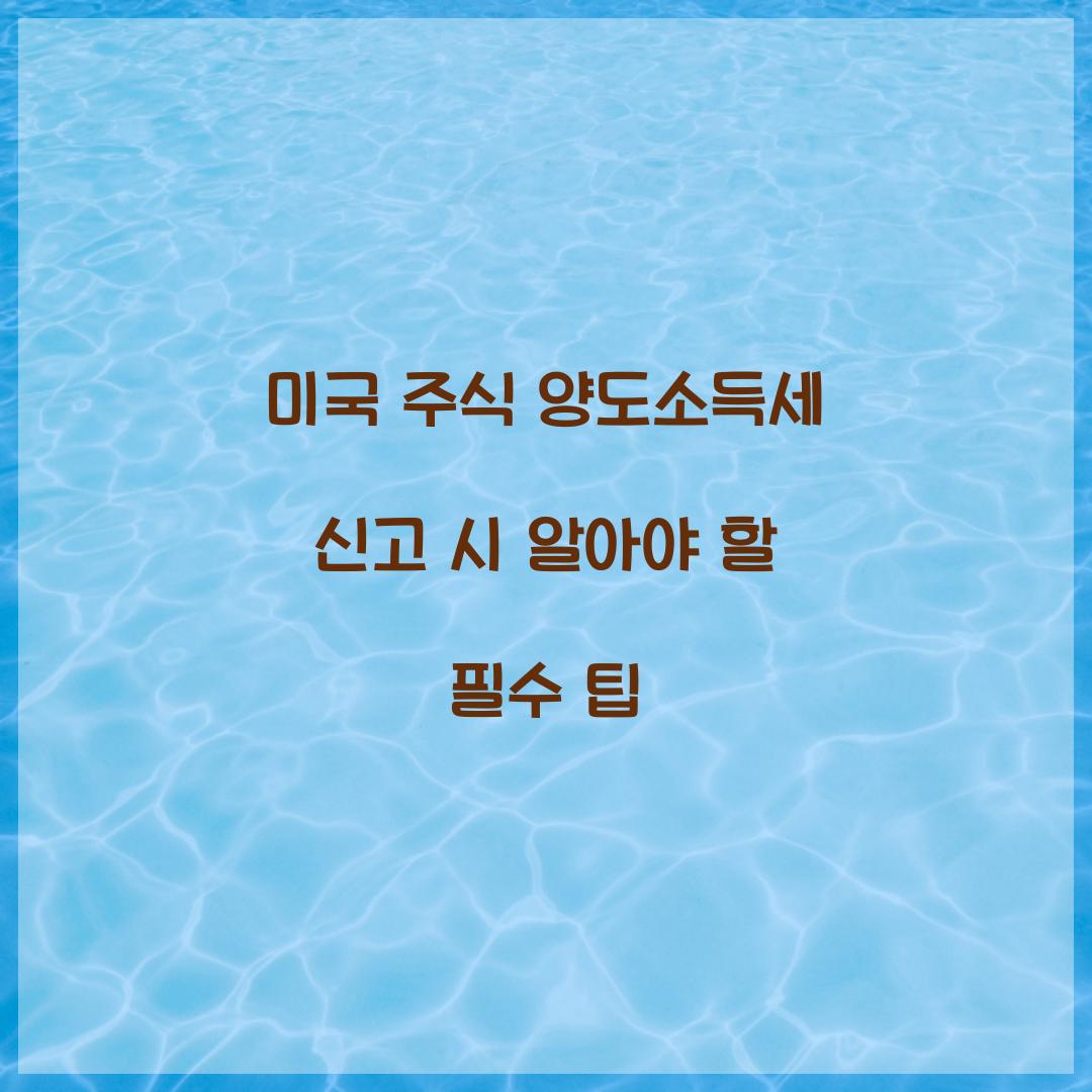 미국 주식 양도소득세