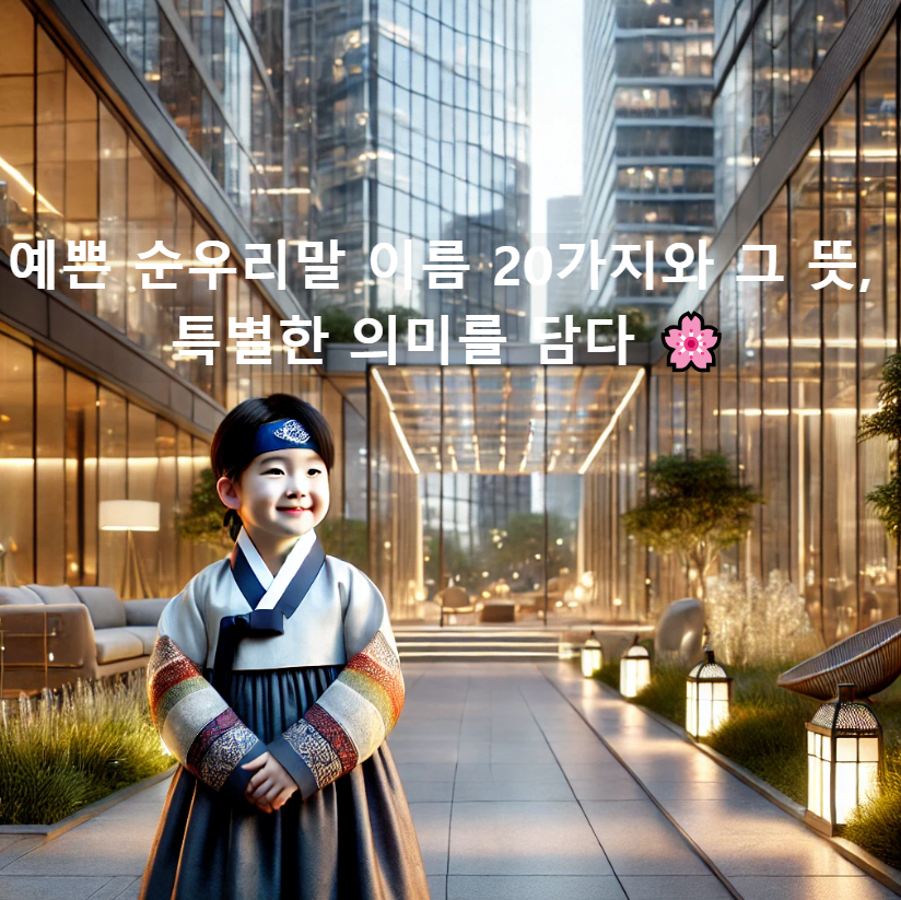 예쁜 순우리말 이름 20가지와 그 뜻, 특별한 의미를 담다 🌸