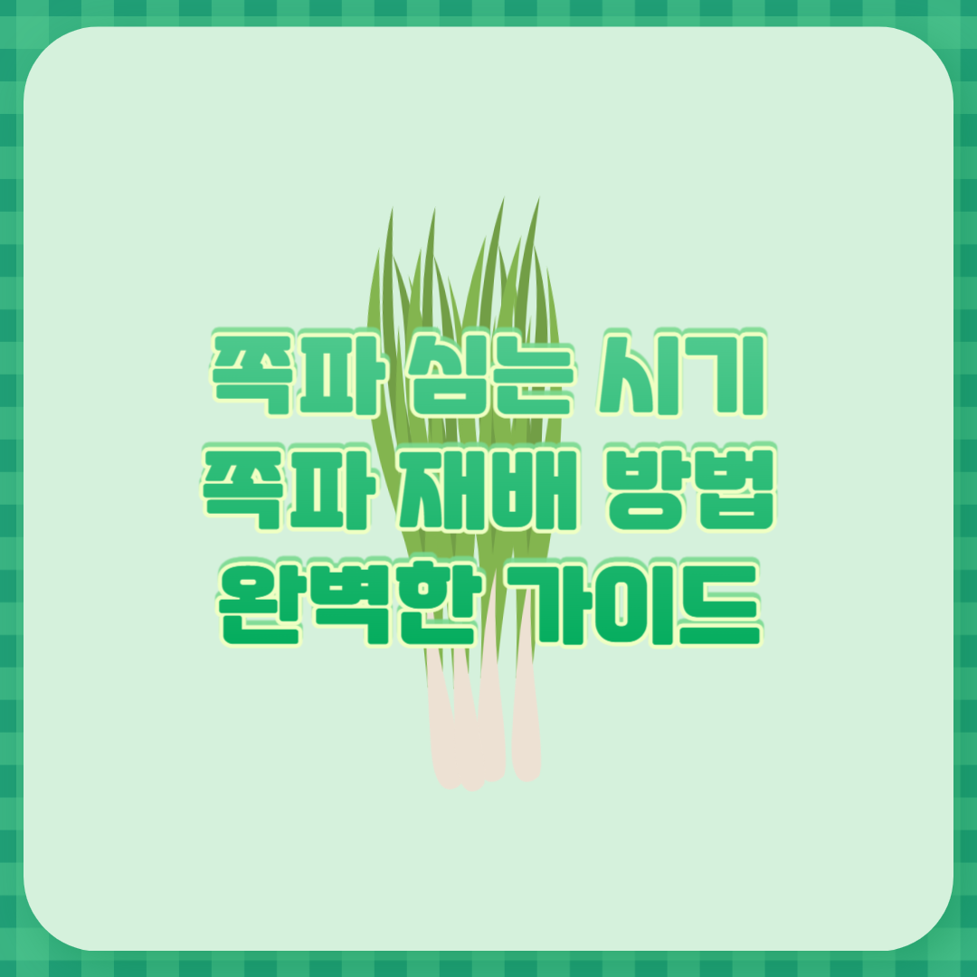 쪽파 심는 시기와 재배 방법: 완벽한 가이드