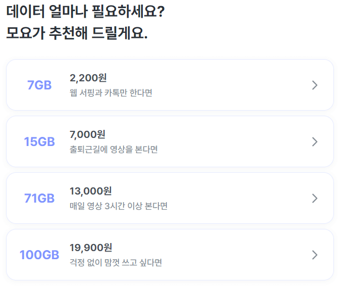 알뜰폰 요금제 추천