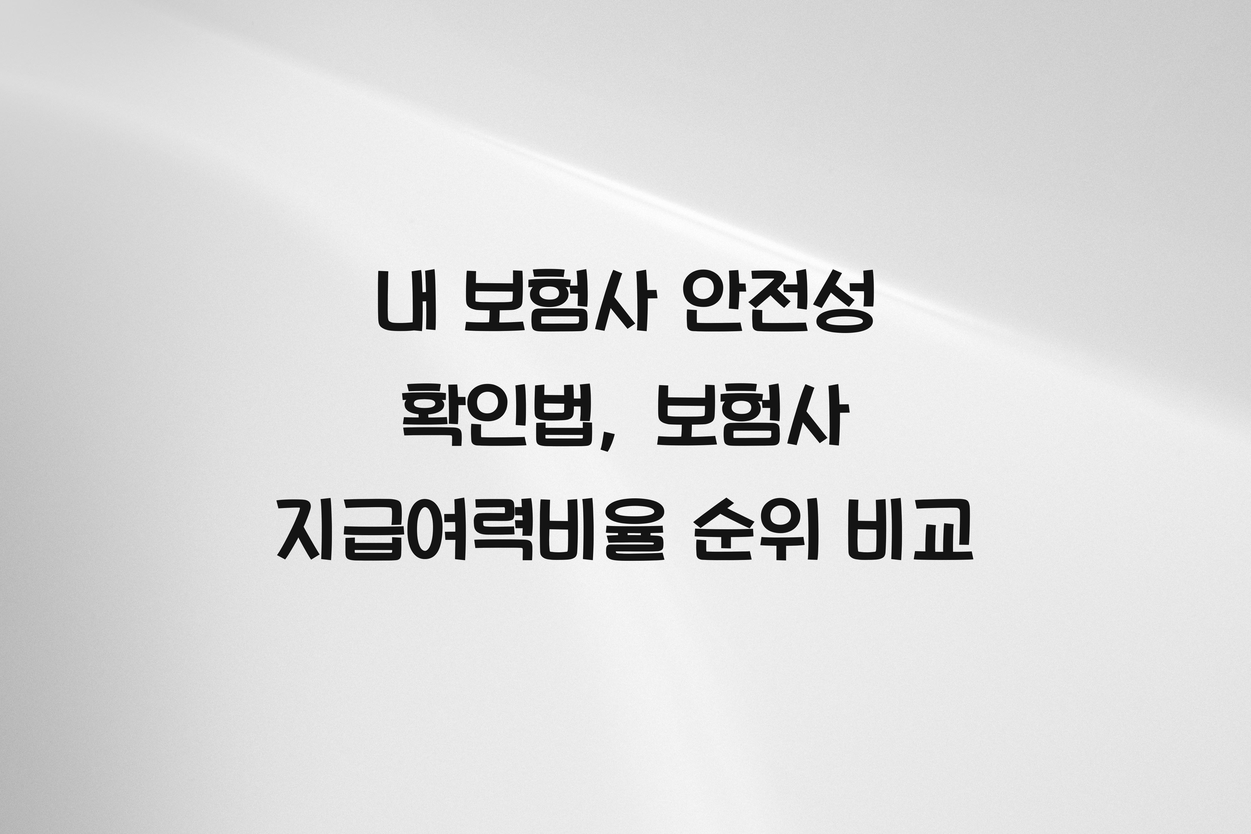 보험사 지급여력비율
