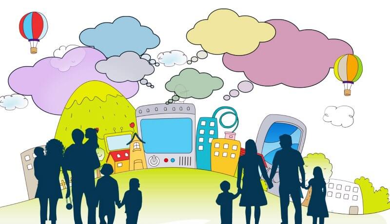 놀이동산-방문한-가족들