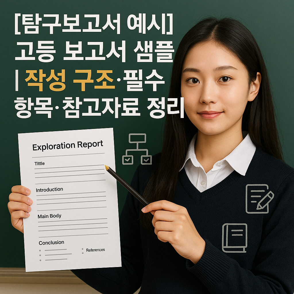 [탐구보고서 예시] 고등 보고서 샘플 ｜ 작성 구조·필수 항목·참고자료 정리
